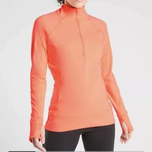 Athleta Whittier Peak Half Zip Medium Coral